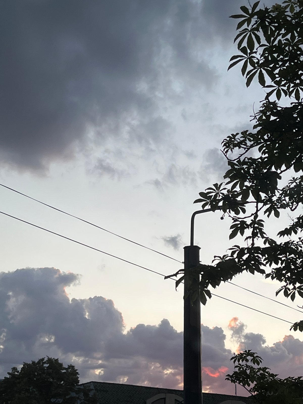 Dusk clouds rolling over Pazardzhik at golden hour