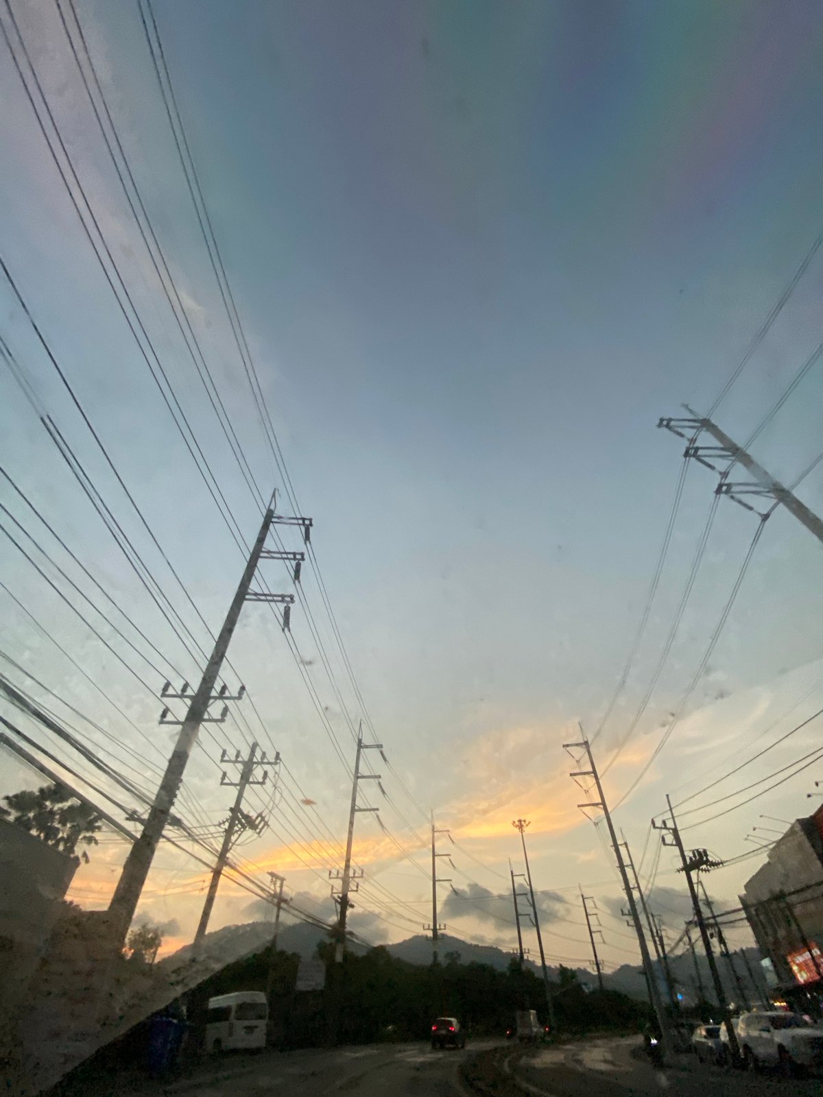 Sunset street scene documented in Kathu, Thailand