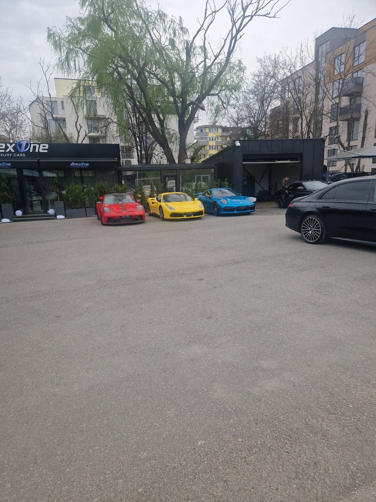 Luxury sports cars spotted at modern dealership