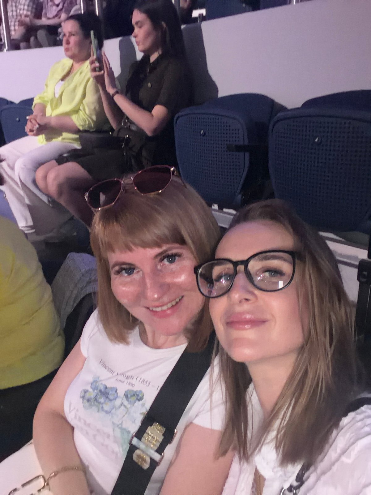 Two women take selfie aboard aircraft