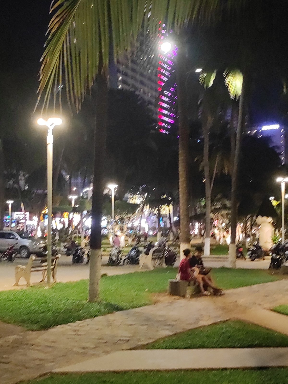 Nha Trang's beachfront comes alive on a weekend night