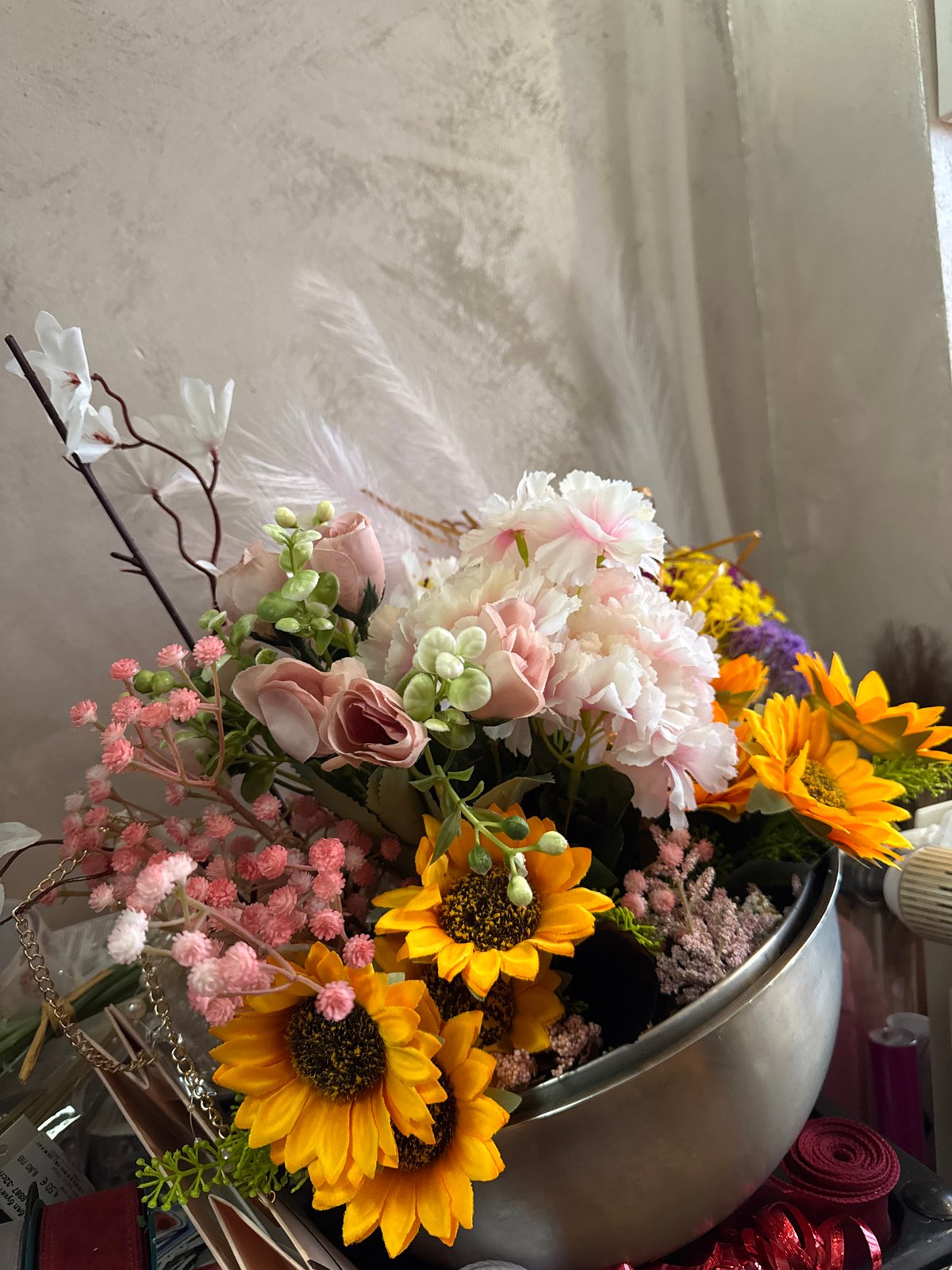 Decorative floral arrangement spotted in Sofia Bulgaria