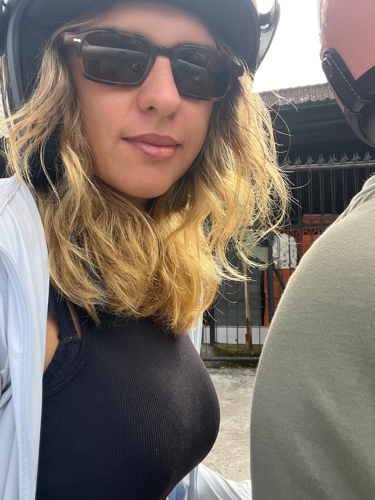 Helmeted and ready to ride in Mengwi, Bali