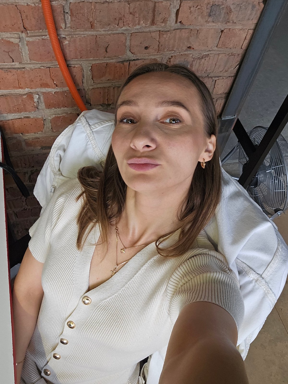Casual selfie session at a café table in Chaikovsky