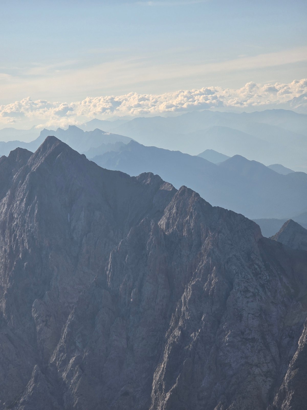 Alpine panoramas from cable car height above Garmisch-Partenkirchen