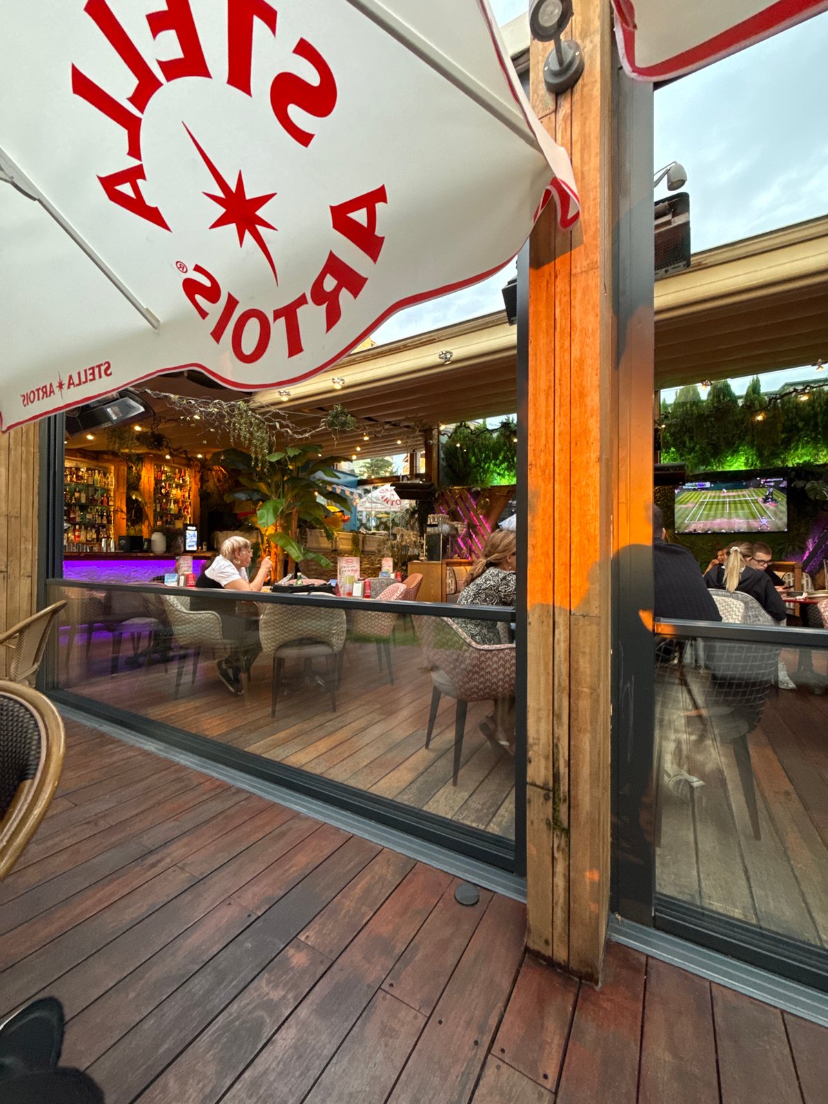 Evening drinks at a Sofia outdoor terrace