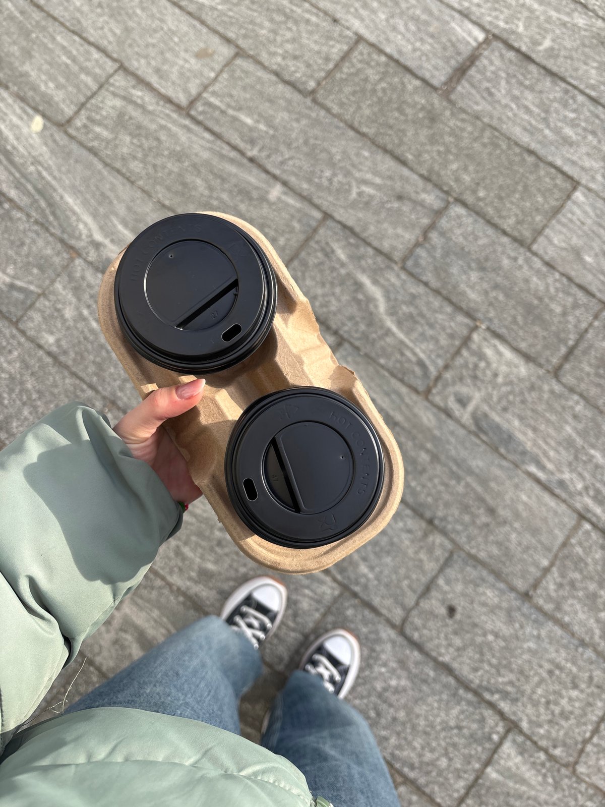 Morning coffee run captured in Copenhagen