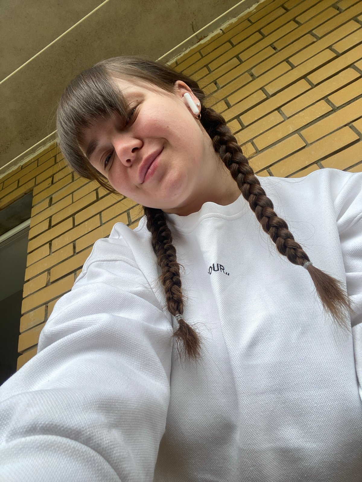 Woman takes selfies in Votkinsk, Russia