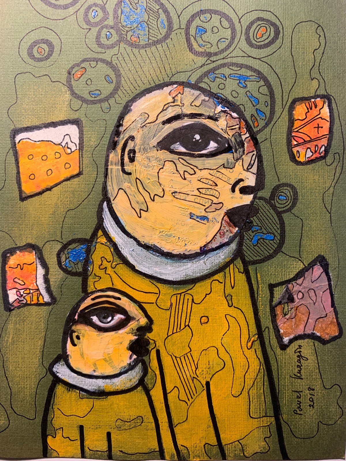Pavel Kurazh's mixed-media collage works documented in Sergeevo