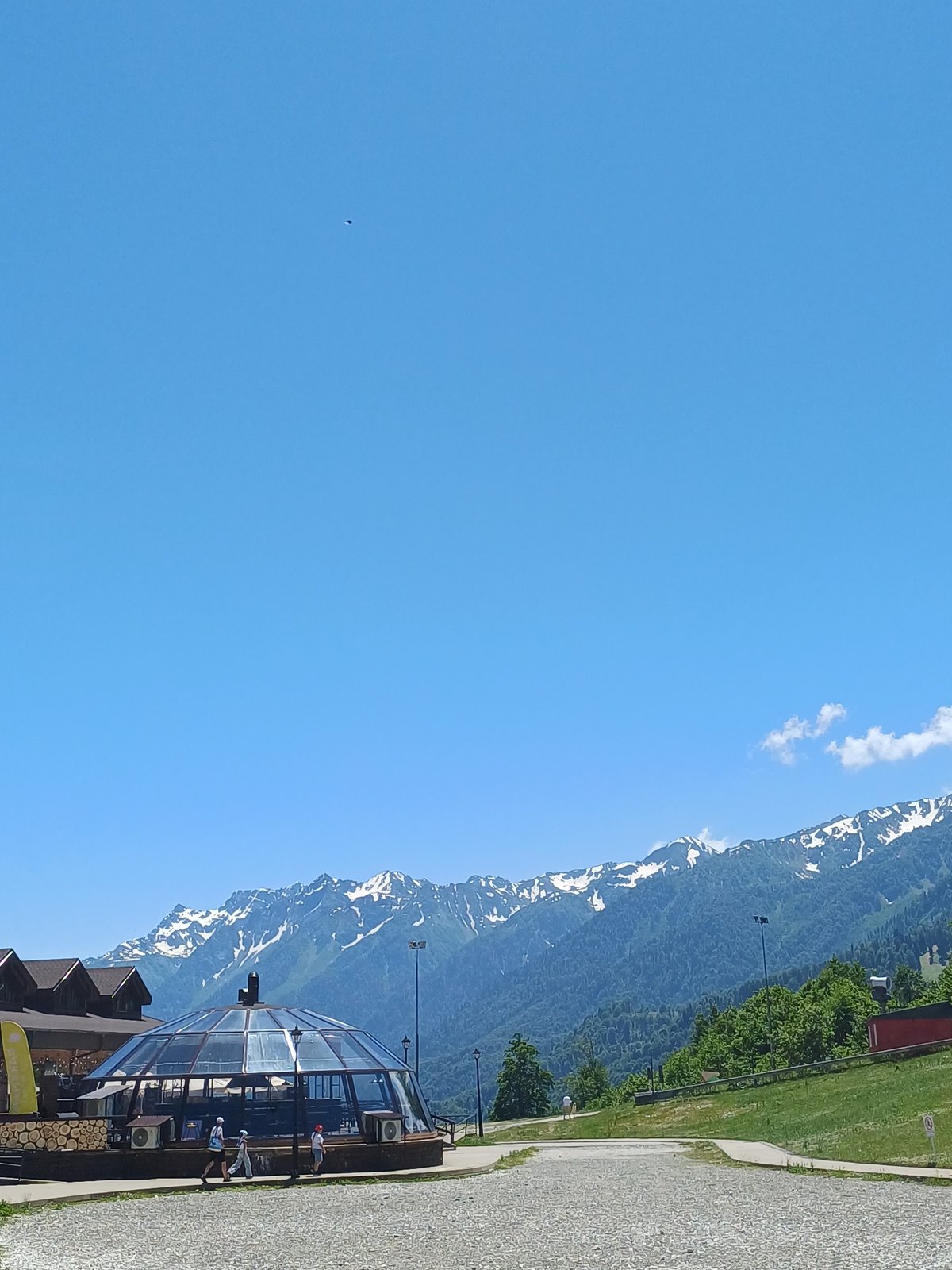Summer day at Rosa Khutor ski resort, Caucasus mountains