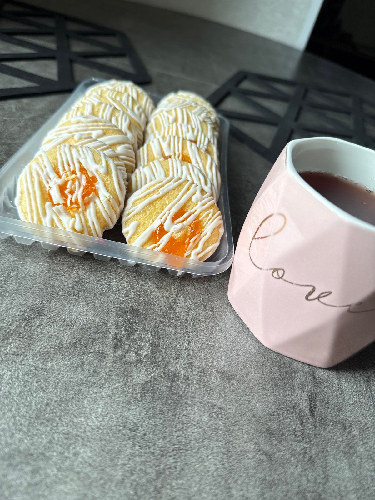 Decorated cookies and love mug captured in Kamchatka morning