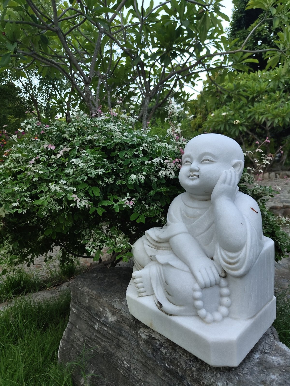 Inside the gardens of a Nha Trang Buddhist temple complex