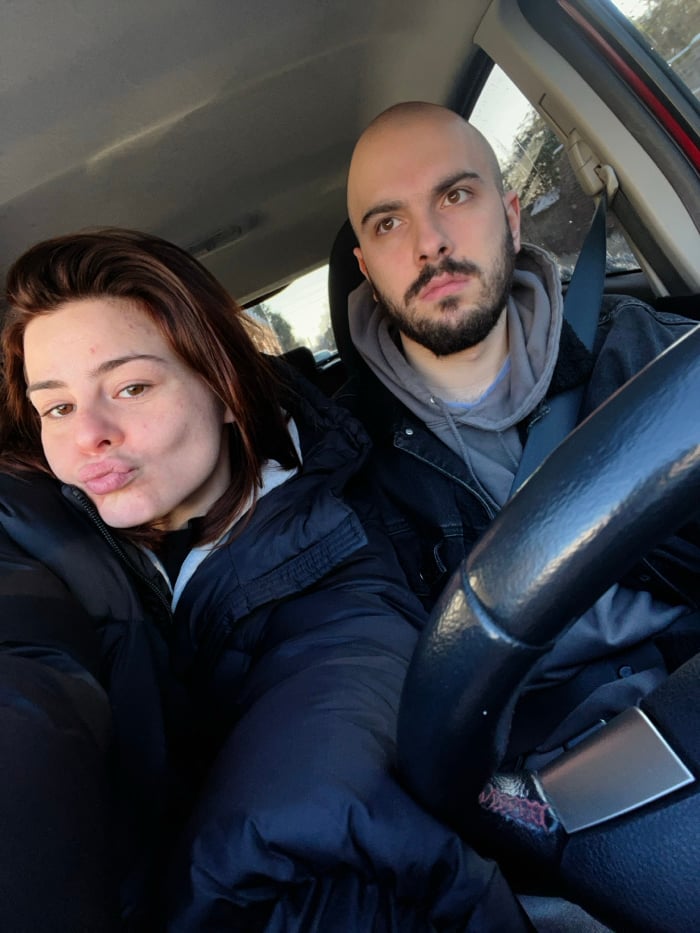 Winter car journey documented between Roubaix and Wattrelos, France