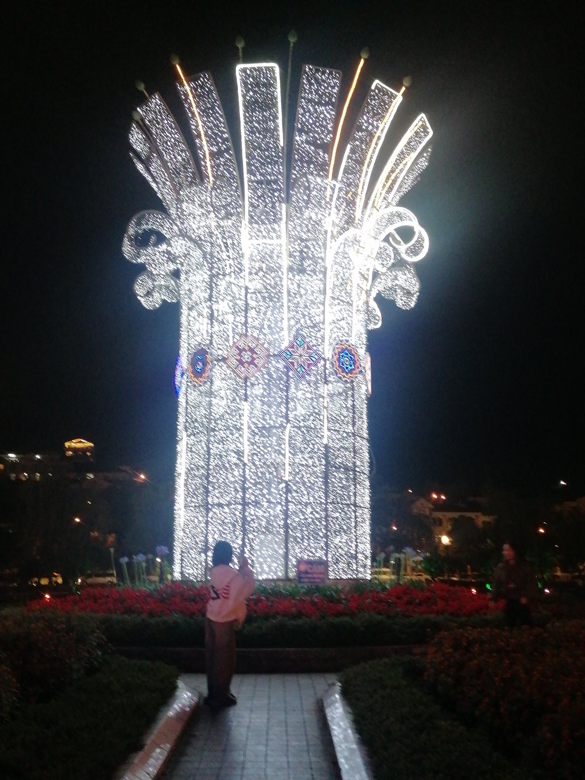 LED tree sculptures illuminate Sa Pa Ward Vietnam streets