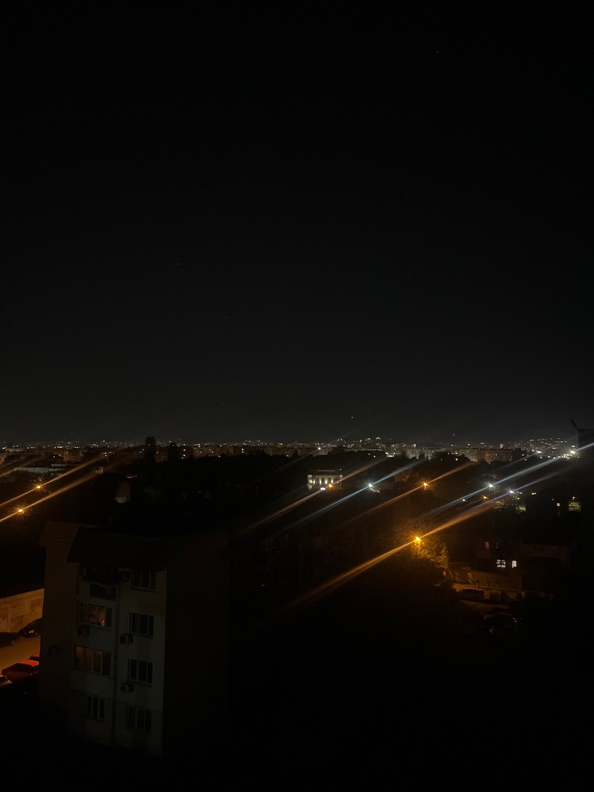 Nighttime cityscape views captured along Sofia waterfront