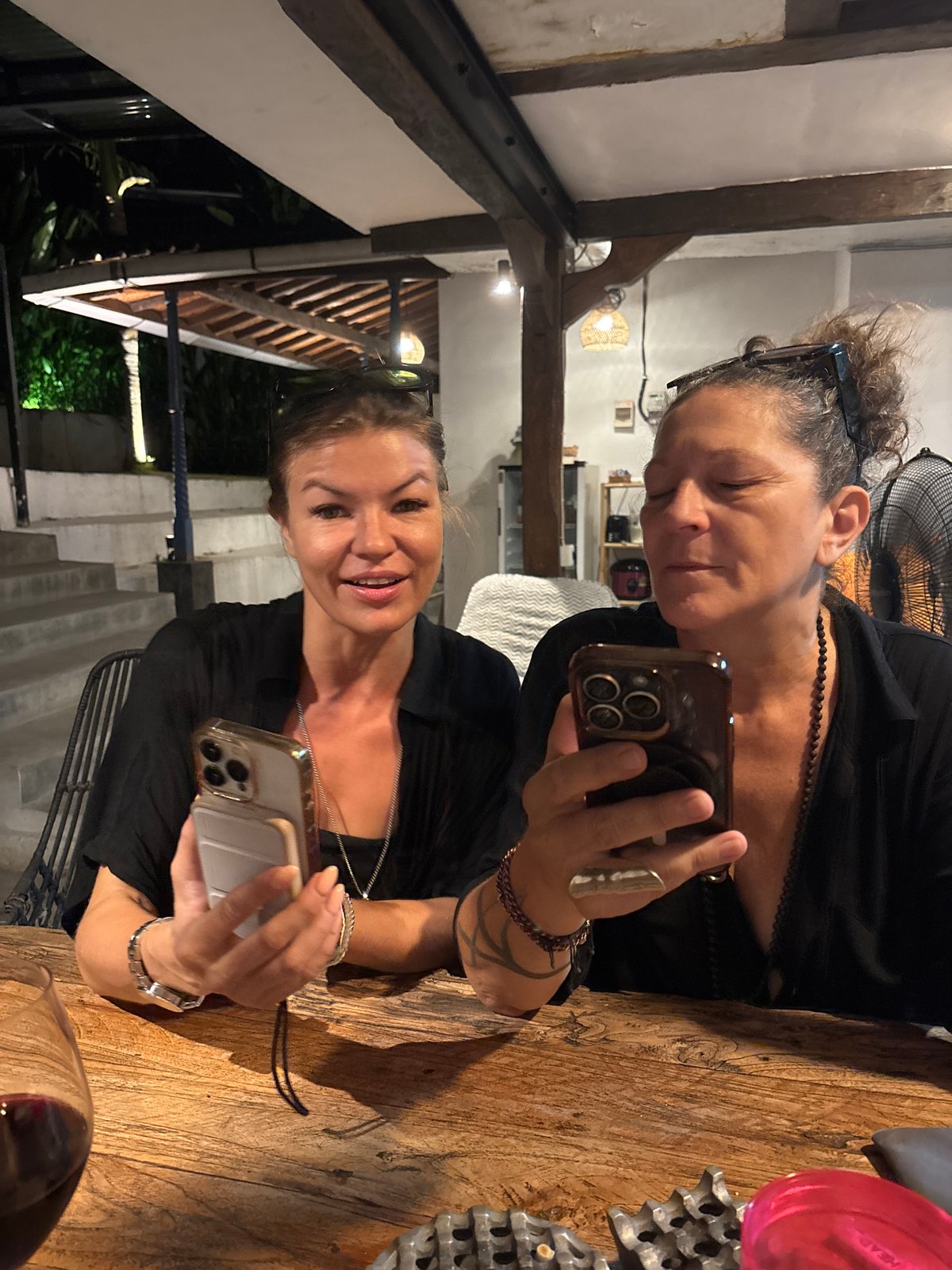 Two people take selfie in North Kuta, Indonesia
