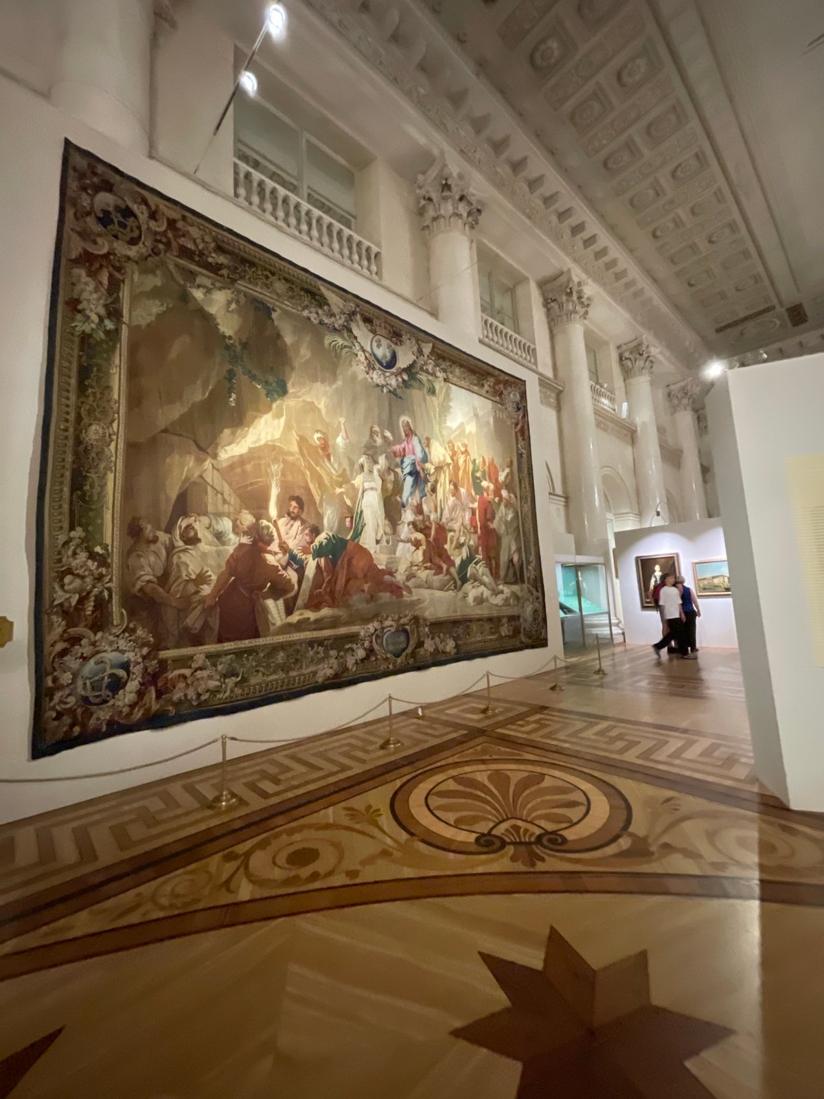 Inside and outside the Hermitage on a sunny Saint Petersburg morning