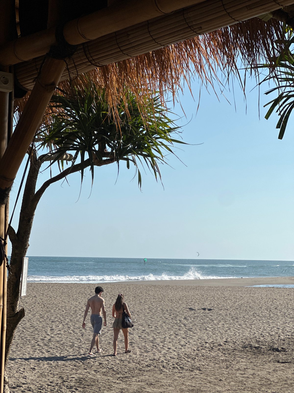 Beachfront morning at a North Kuta bar and beach