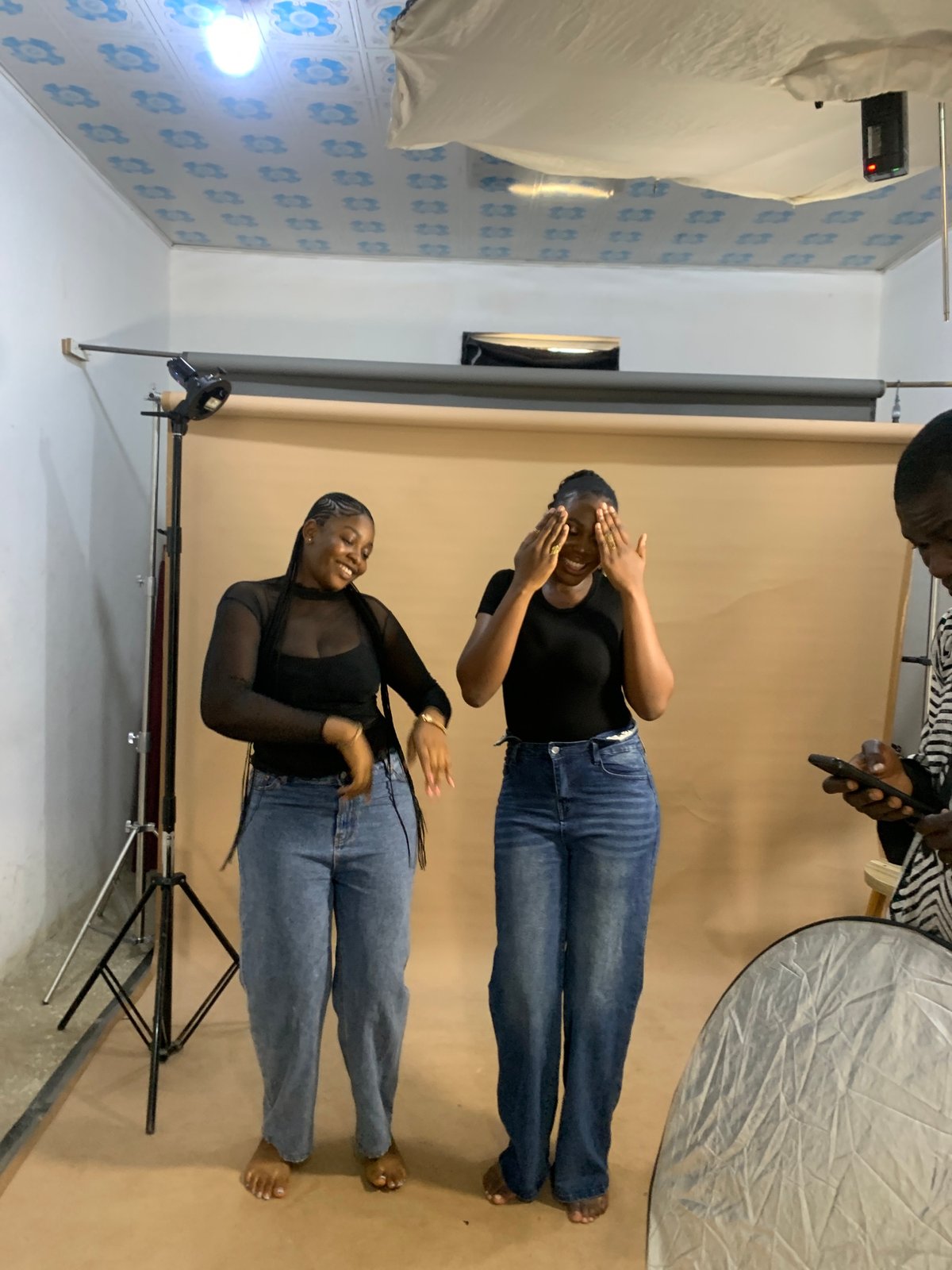 Busy studio shoot day in Gura Top, Nigeria