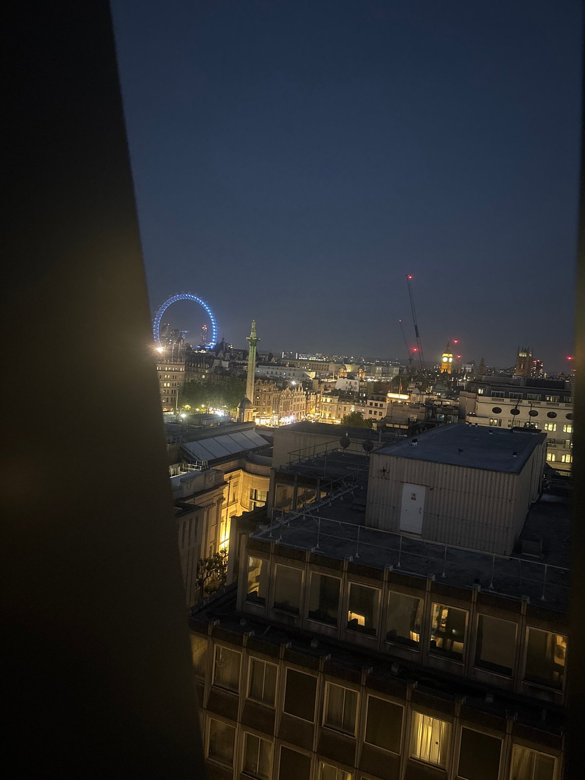 London landmarks illuminated during evening hours, multiple viewpoints captured