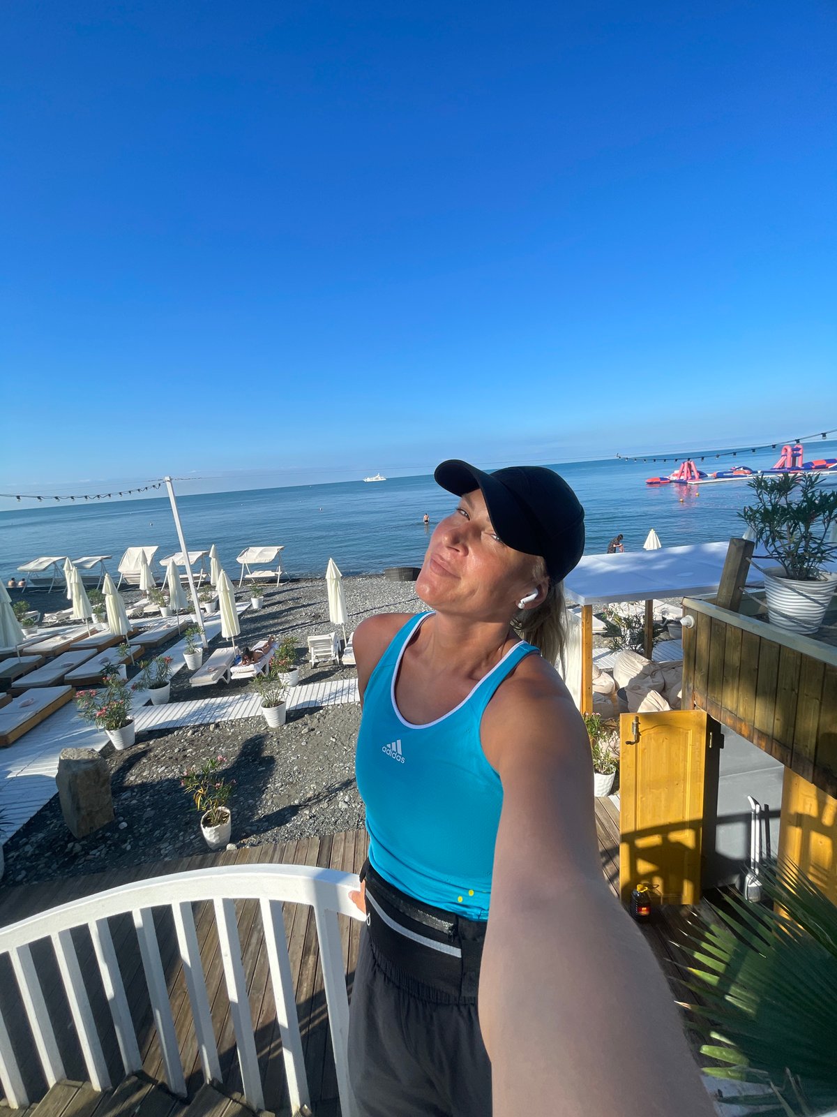 Summer morning in full swing on Sochi's Black Sea promenade