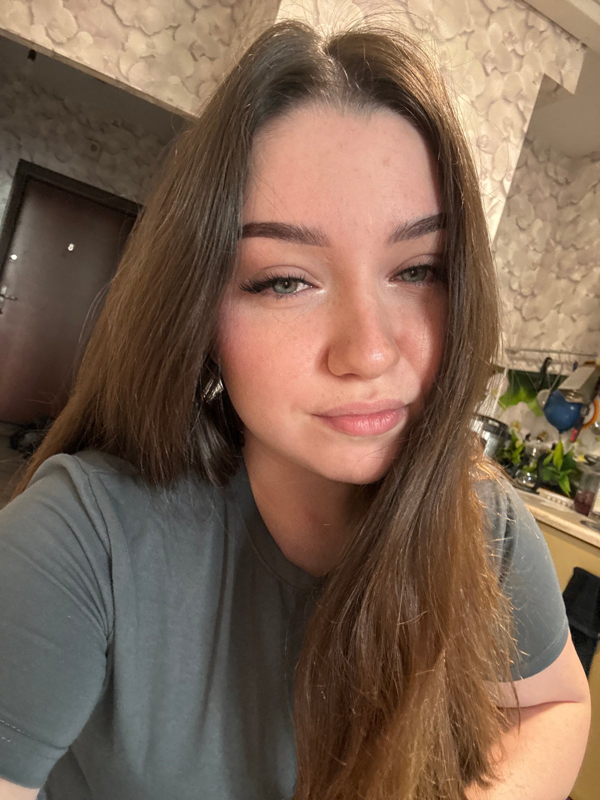 Quick selfie session at home in rural Russia