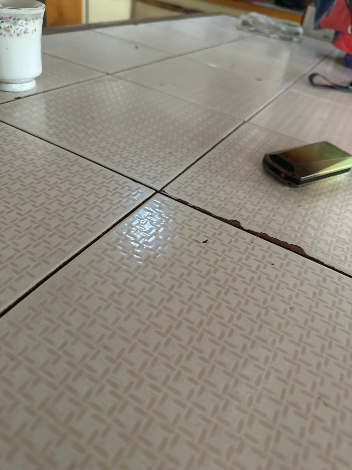 Geometric floor tiles documented in Juan Griego indoor space