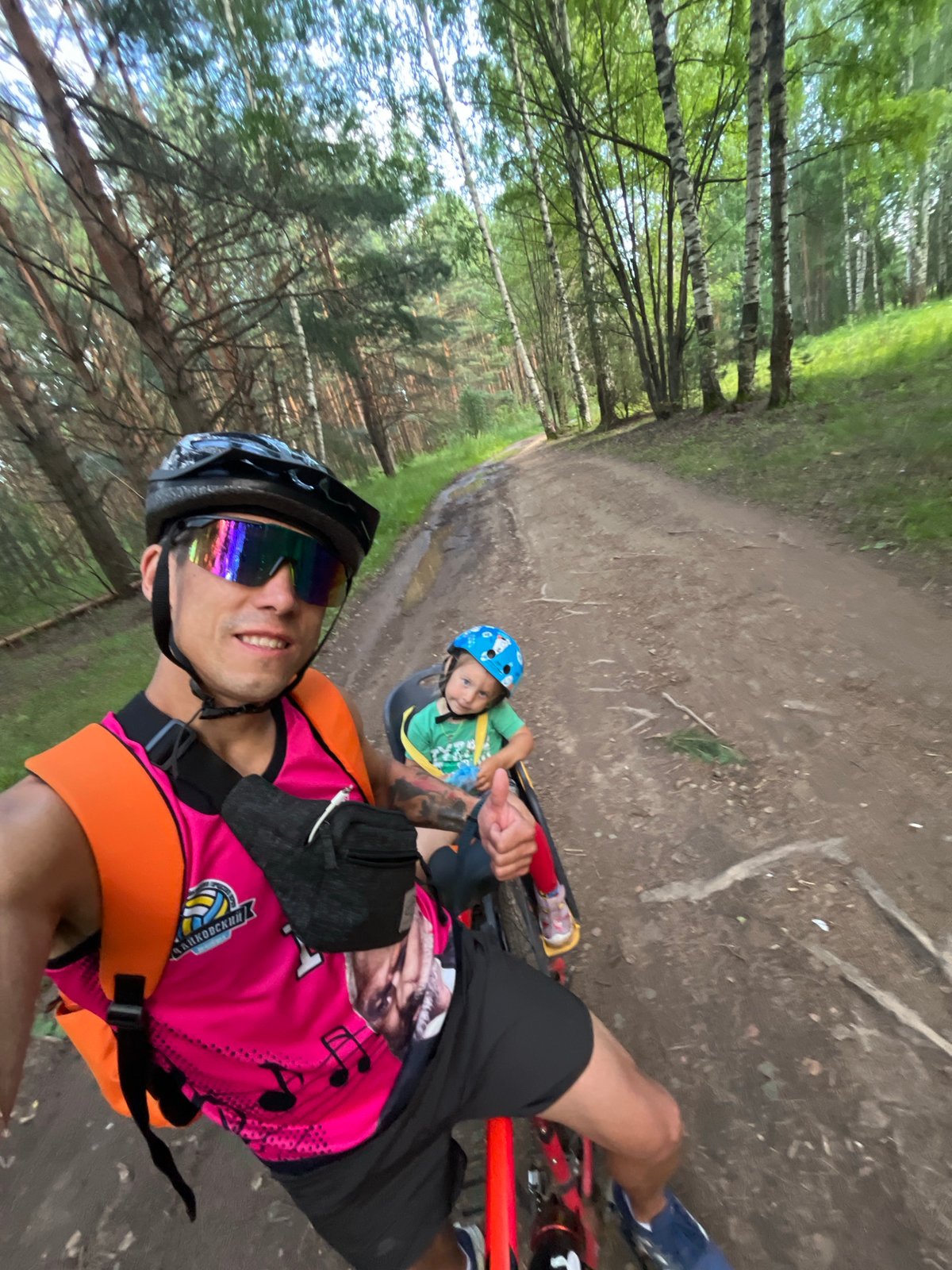 Forest trail cycling in Chaikovsky, Russia