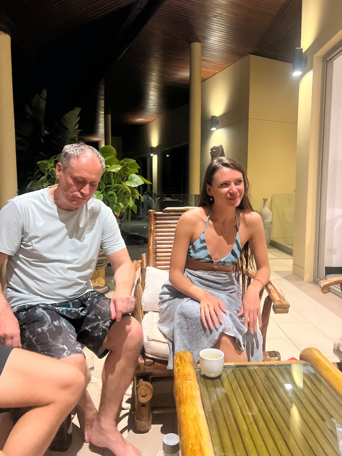 Evening pool party gathering documented in Baan Bo Phut Thailand
