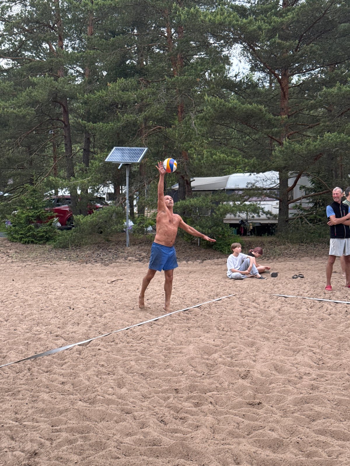 Beach volleyball and campsite day at Zelenaya Roshcha