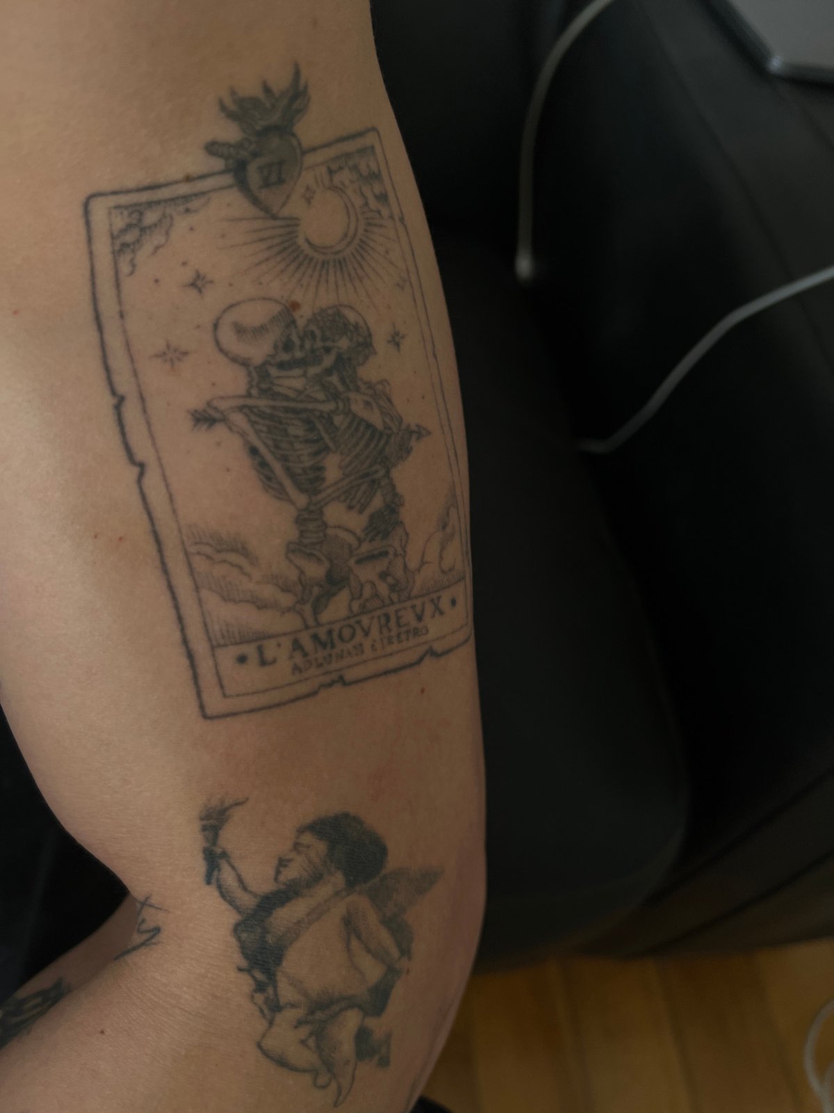 Tattooed arm photographed in close-up in Mexico City