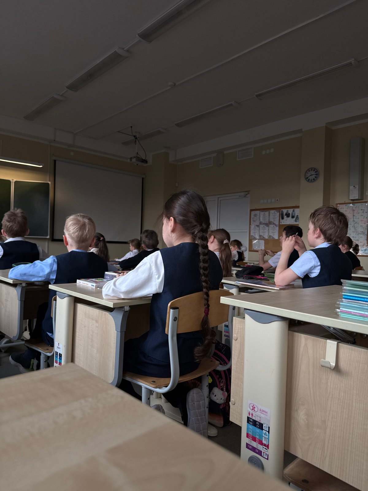 Classroom scenes documented in Perm, Russia during early morning hours