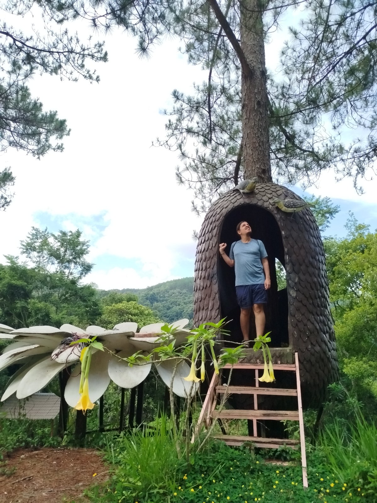 Tourist visits whimsical art park in rural Vietnam