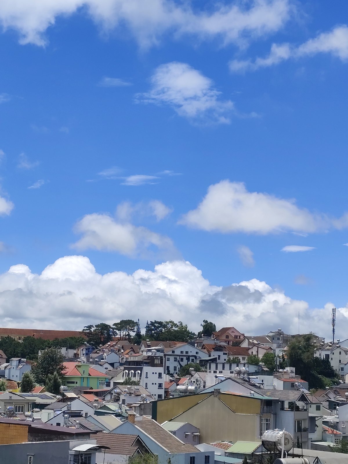 Morning cityscape view captured in Da Lat, Vietnam