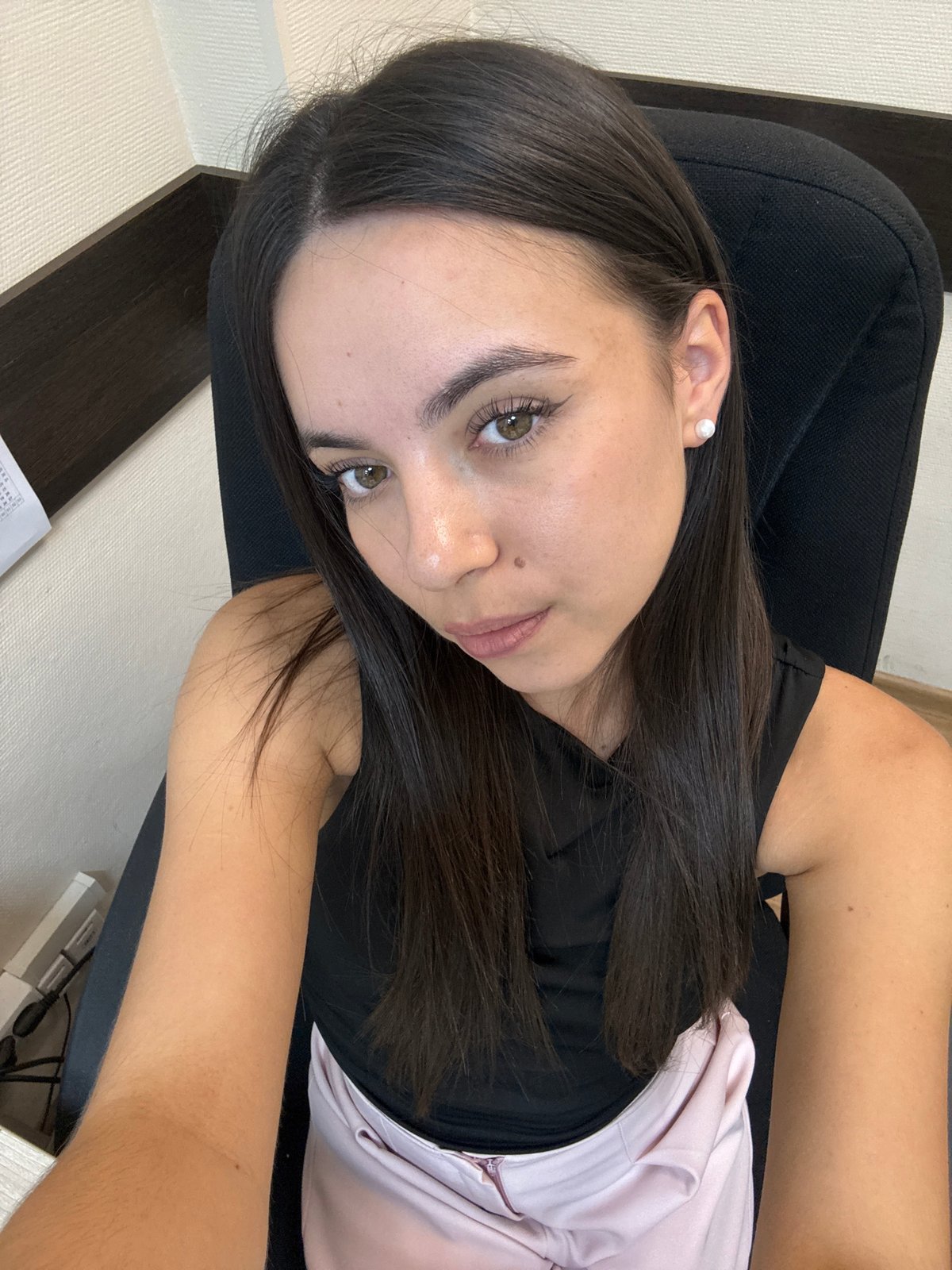 Casual office selfie session across a morning shift