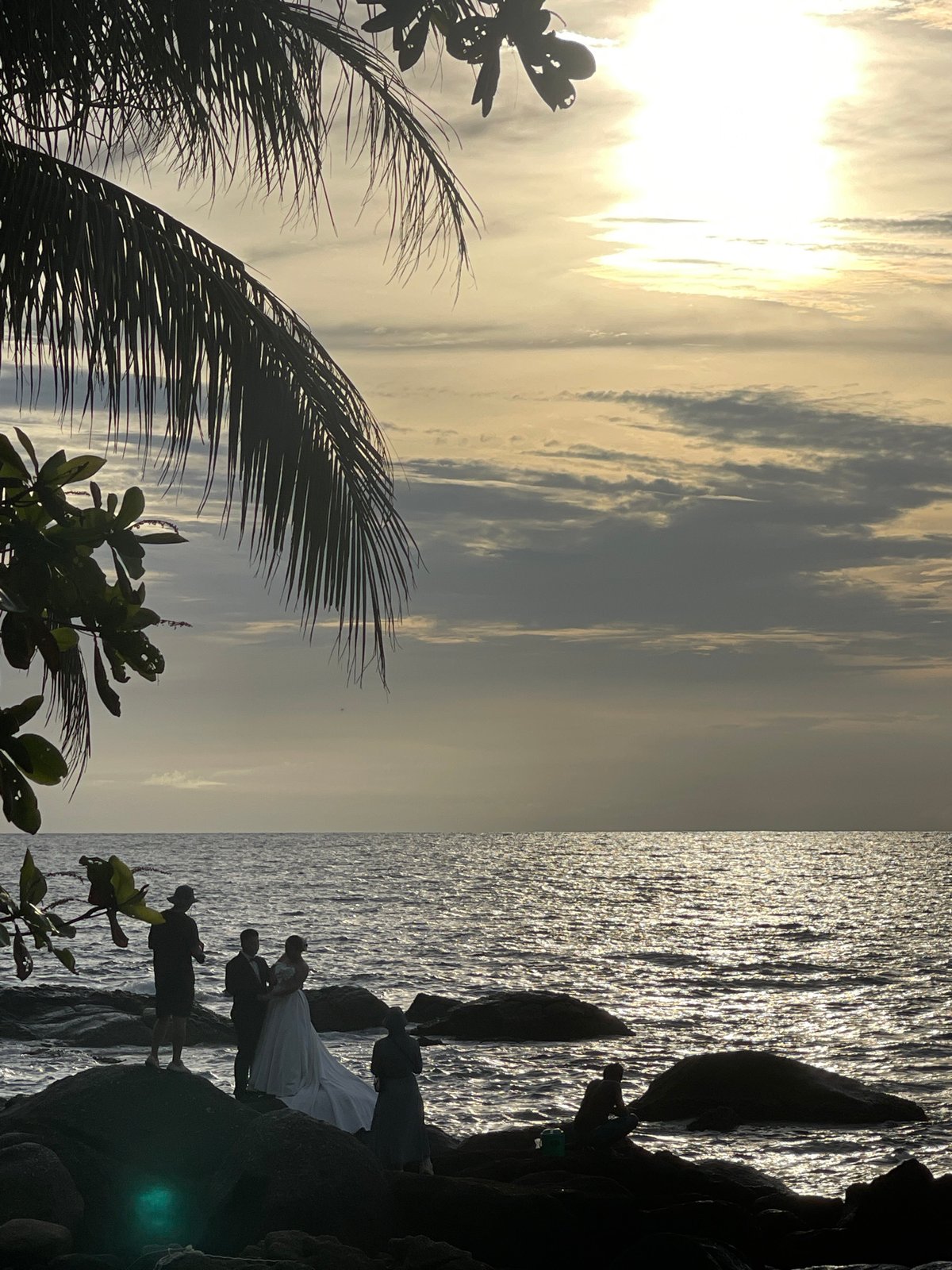Karon Beach on a busy Sunday morning, wedding shoot included