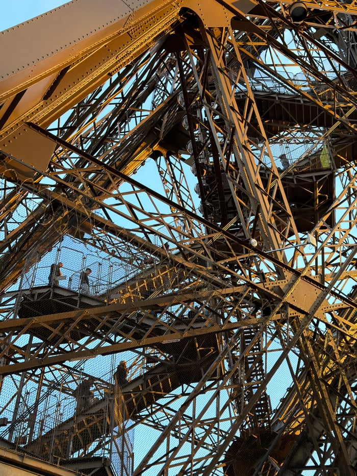 Witness documents Eiffel Tower from multiple angles over evening