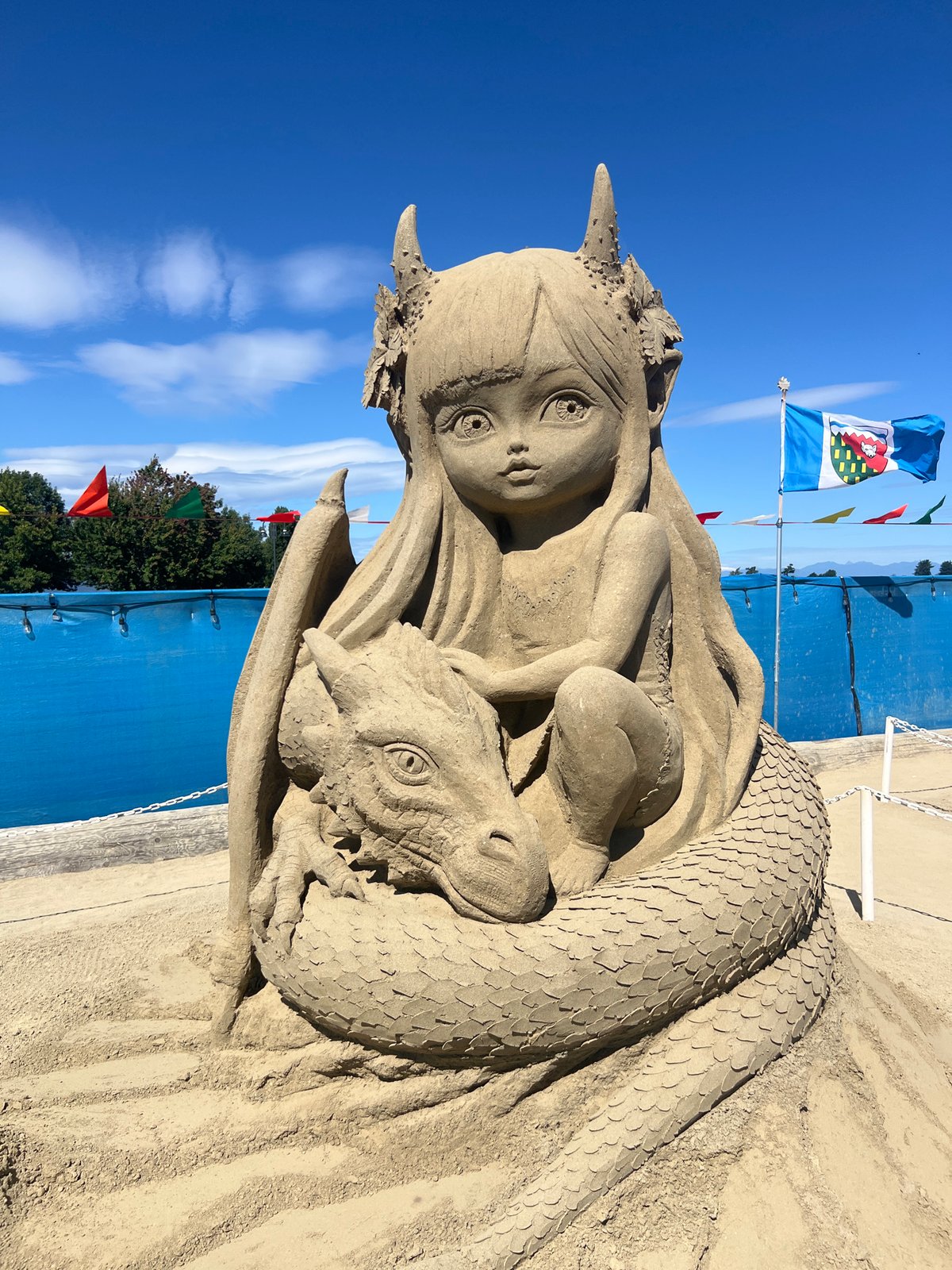 Sand sculpture festival on the beach in Parksville, BC