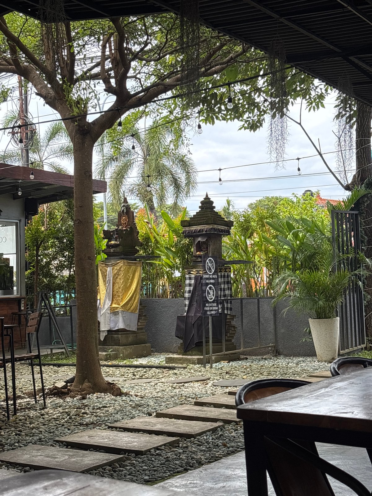 Morning coffee session at Balinese café captures local atmosphere