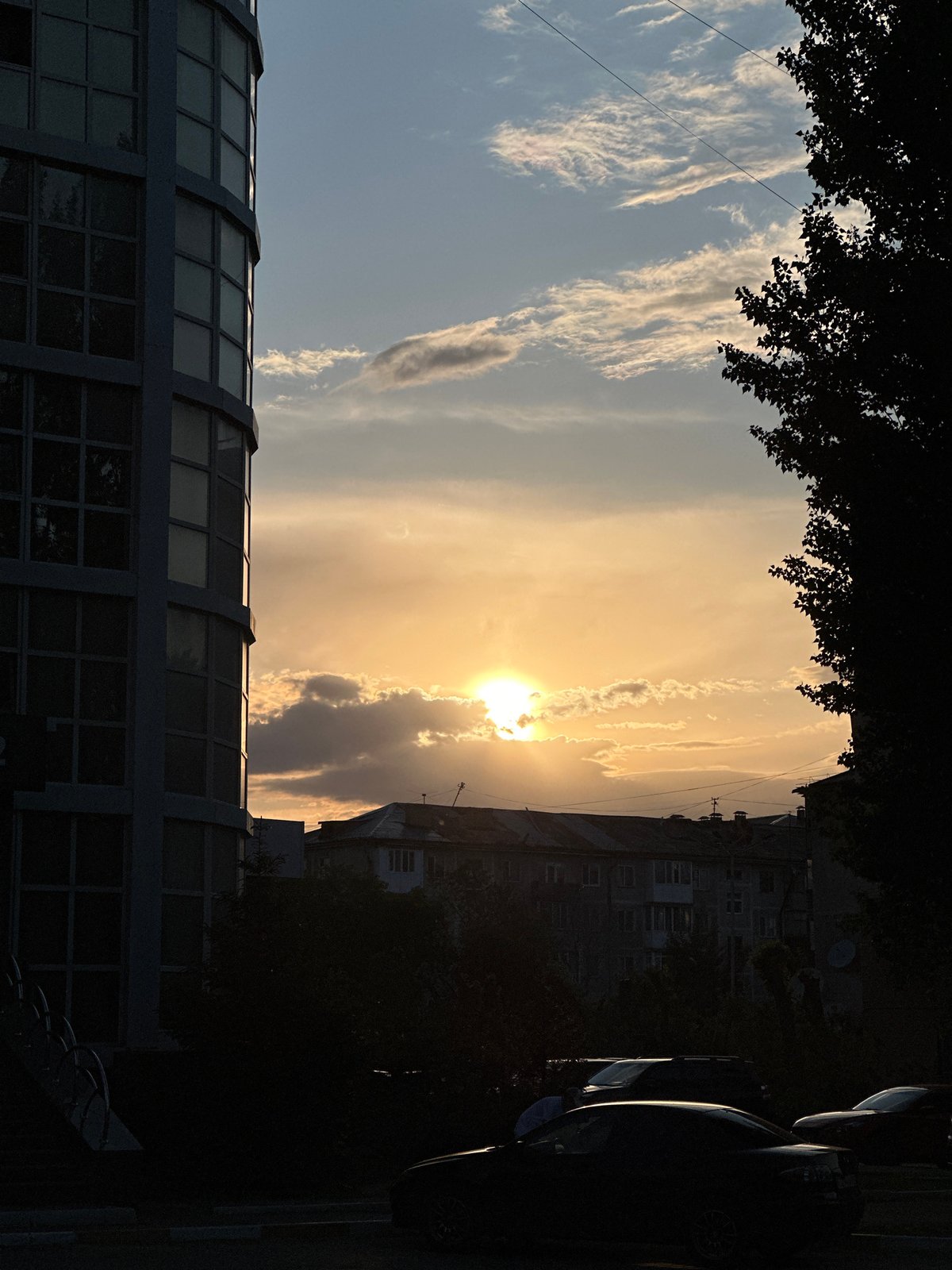 Sunset observed over urban Kokshetau, Kazakhstan
