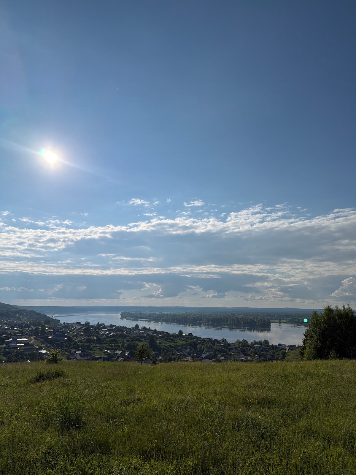 Afternoon hillside visit documented in Olkhovka, Russia river valley