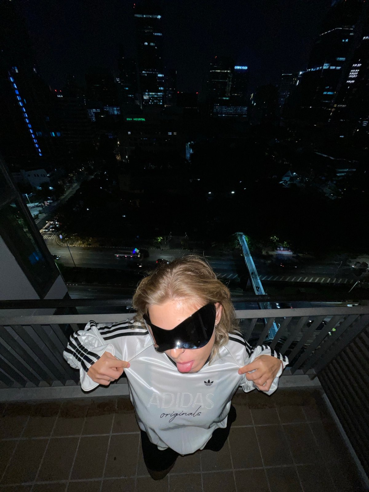 Nighttime Bangkok scenes captured from elevated vantage point