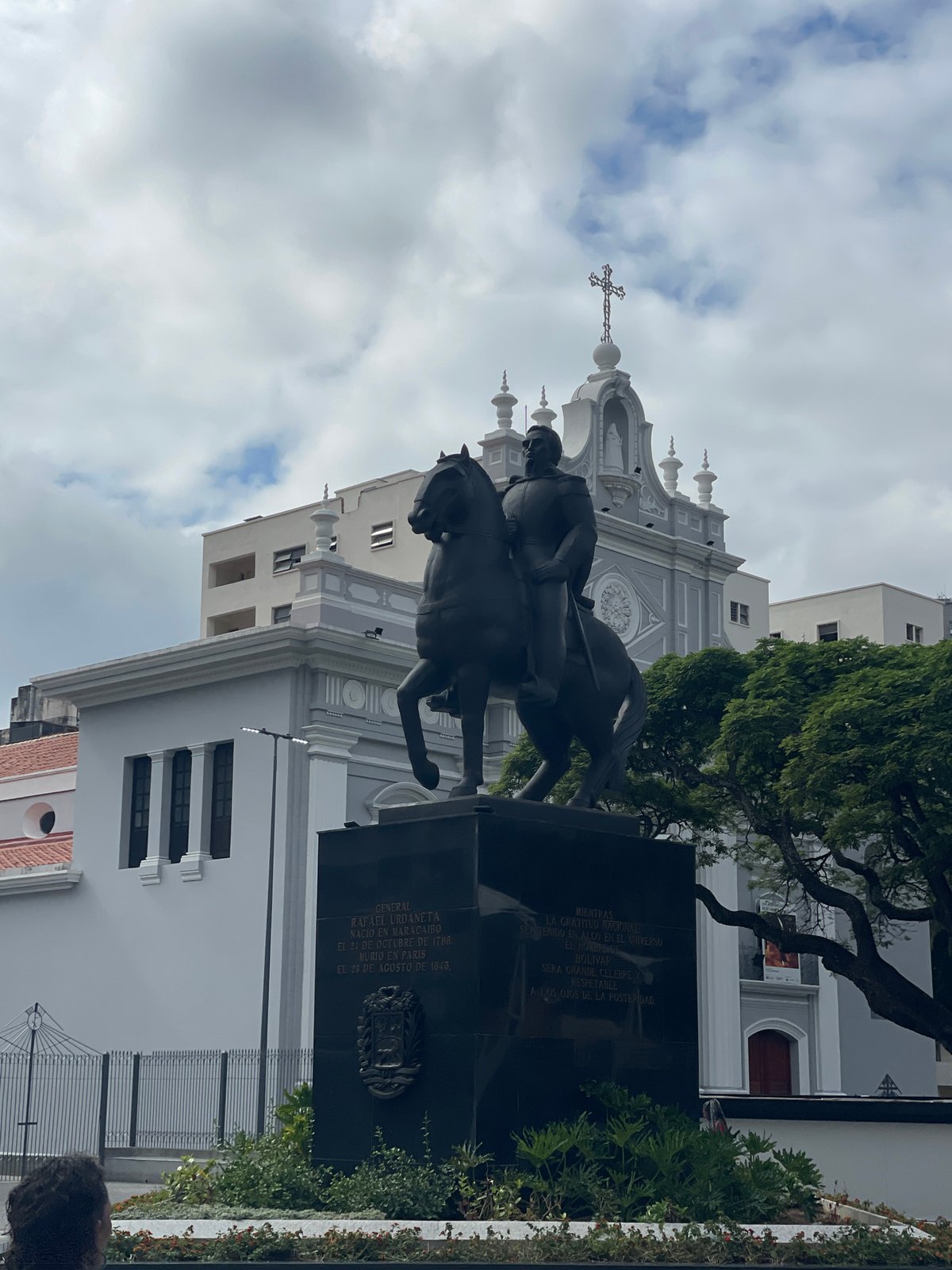 Tourist documents historic monuments and architecture in central Caracas