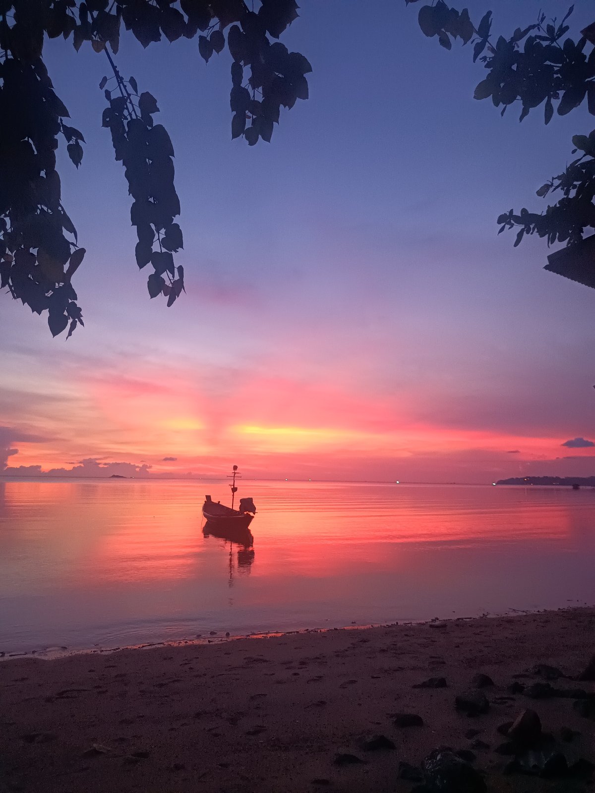 Sunset scenes documented at Baan Wok Tum coastal Thailand
