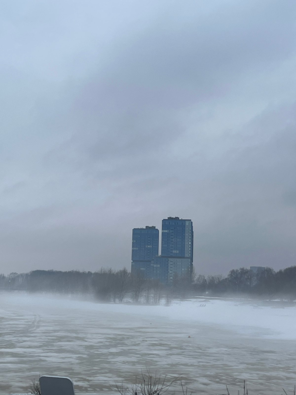 Overcast cityscape captured along Kazan waterfront