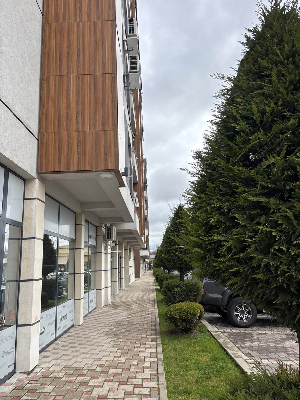 Morning street scenes documented in Pernik, Bulgaria after rainfall