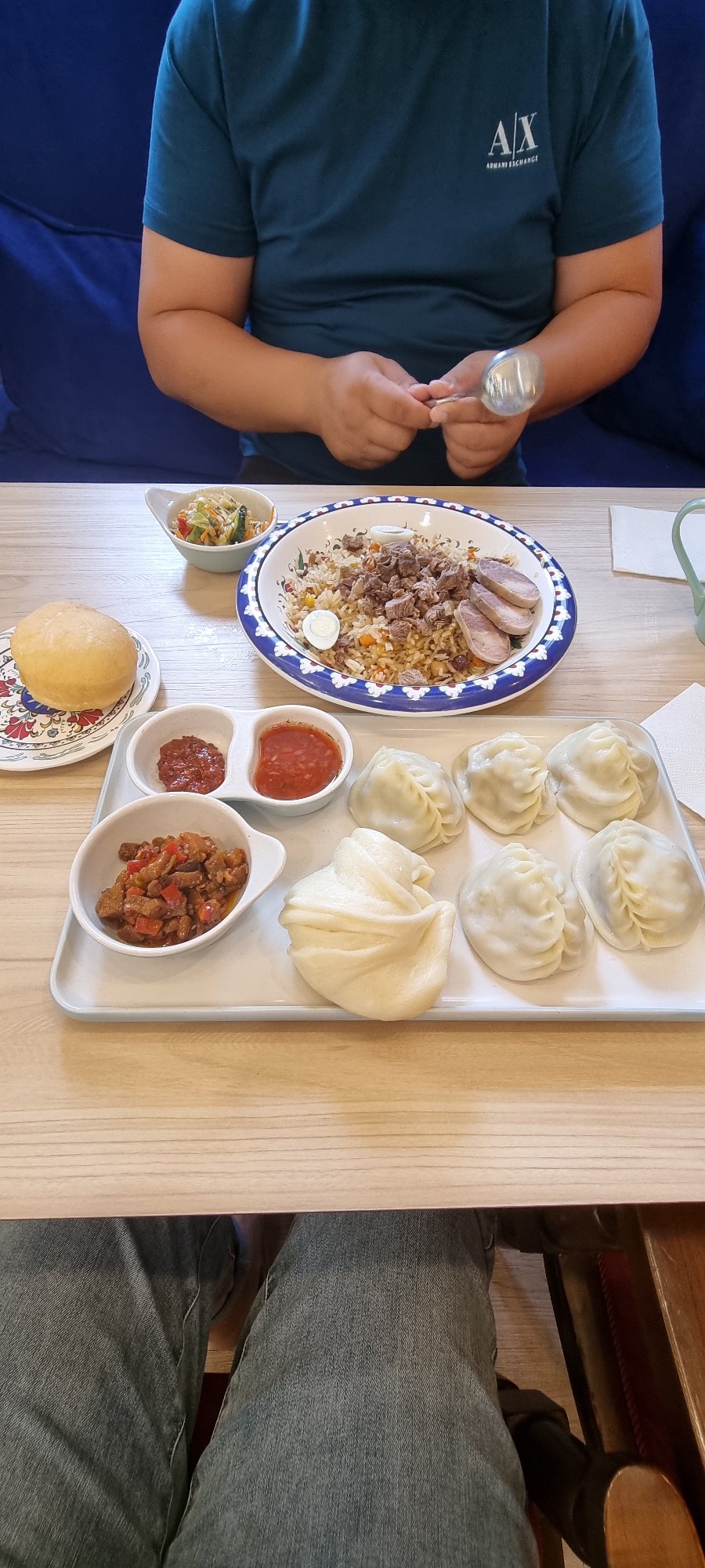 Lunch at Maminy Manty restaurant in Almaty