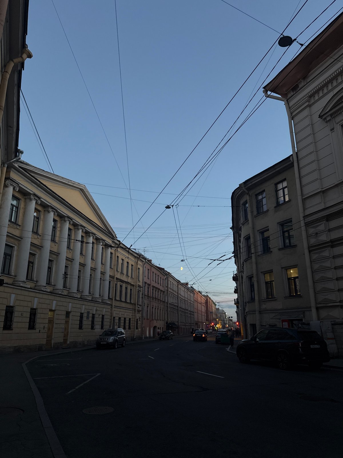 Saint Petersburg streets and landmarks at twilight, white nights