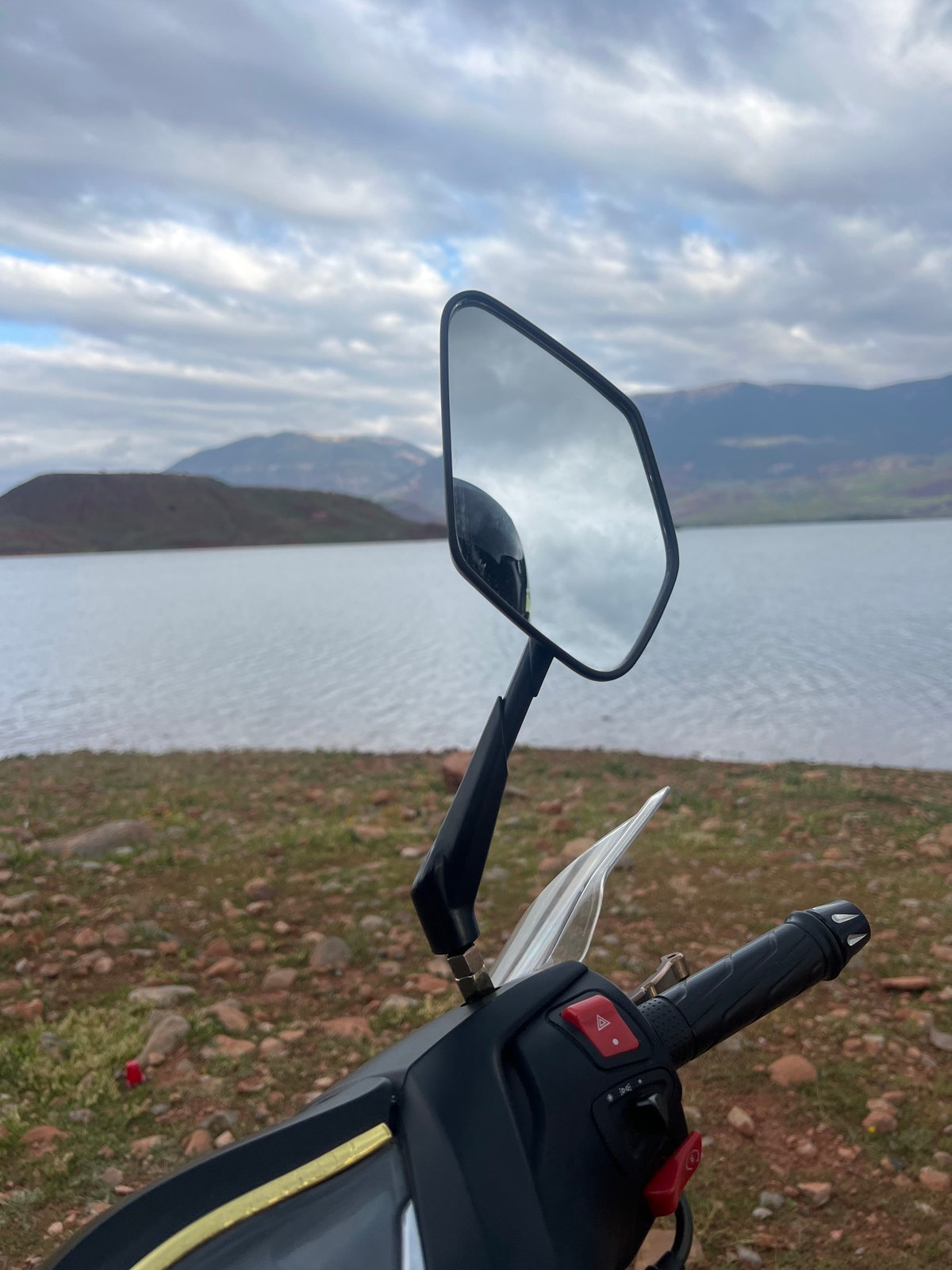 Motorcyclist documents scenic ride around Bin El Ouidane Lake, Morocco