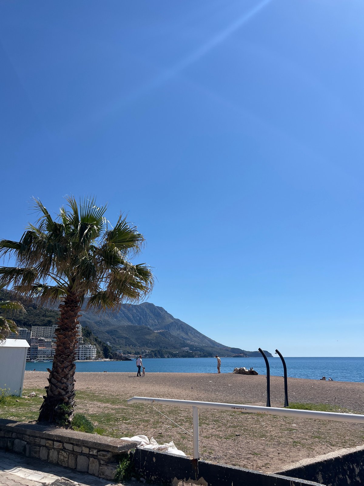 Tourist enjoys ice cream at Montenegro beaches